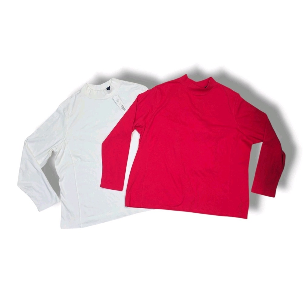 Westbound Long Sleeve Mock Neck Casual Top Lot of 2 Shirts Women's 2X